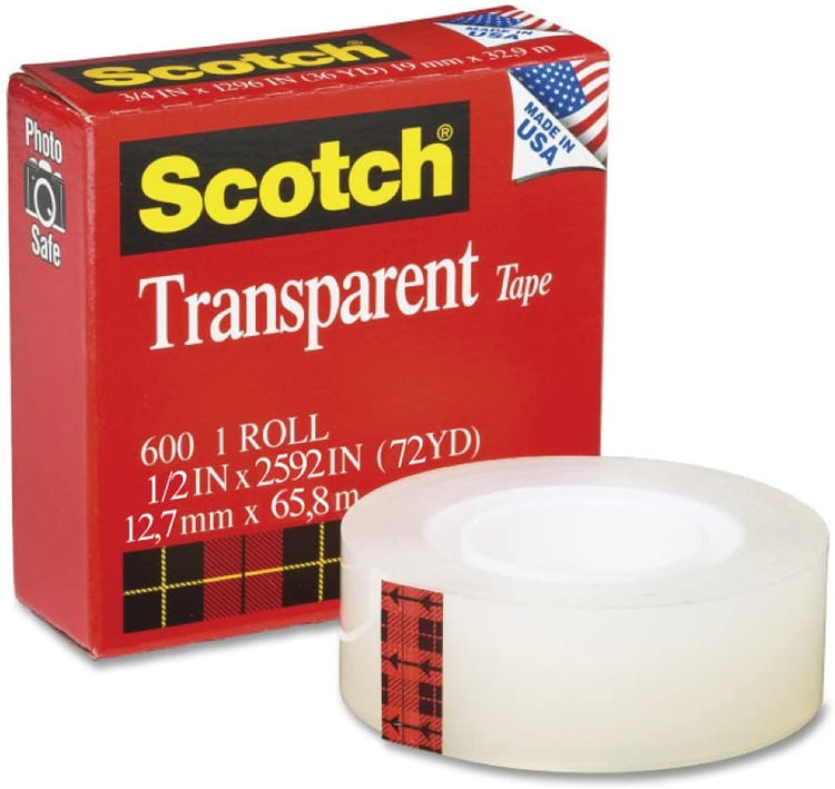 3M Scotch Tape Transparent (1/2''-600)
