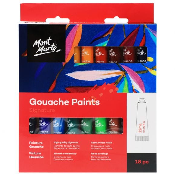 Mont Marte Gouache Colours (18C x 12ml)